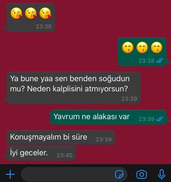 Kalpli öpücük atmayan sevgili soğumuş mudur?