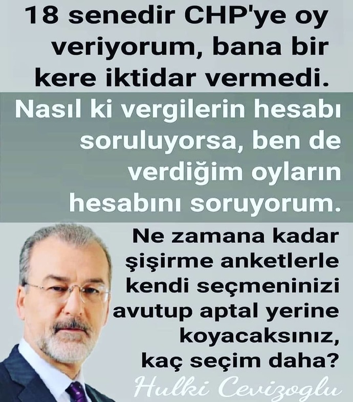 Hulki Cevizoglu sizce CHP konusunda haklimi?