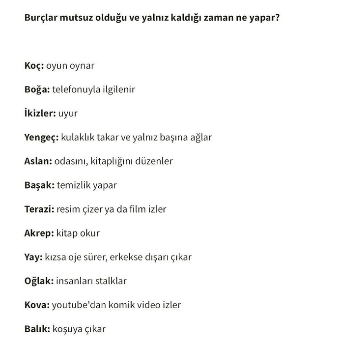 Burcunuza göre mutsuz olduğunuzda ne yaparsınız?