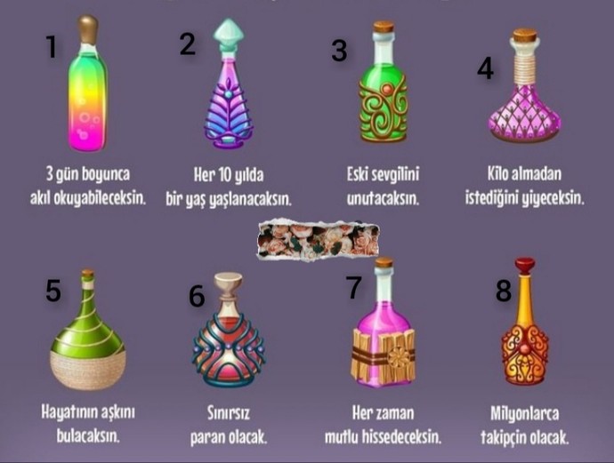 Sadece 1 tane iksir seçme hakkın var, hangisini seçerdin?