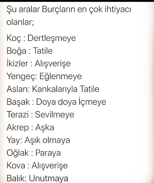 Görsele göre şu anda en çok neye ihtiyacın var?
