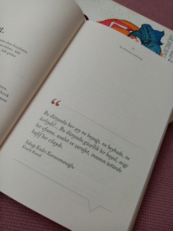 Kitaplardan sevdiğiniz bir alıntı yazar mısınız?