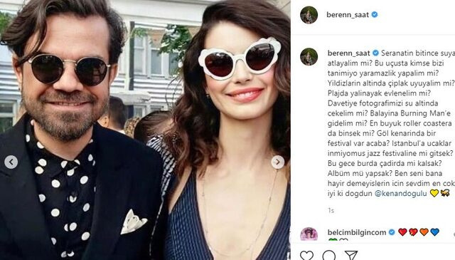 Beren Saatten Yıldızların altında çıplak uyuyalım mesajı. Ne düşünüyorsunuz?