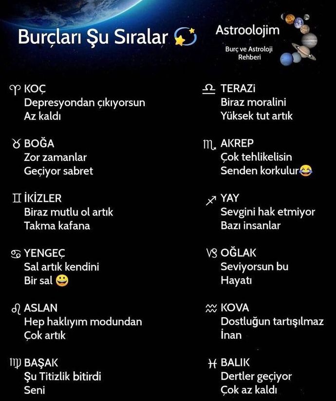 Burçlar şu sıralar nasıllar?