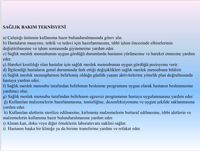 Kardeşim sağlık meslek lisesi okuyor bölüm seçimi var hangi bölümü seçsin?