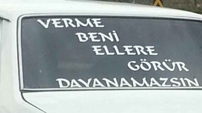 Arabamın arka camına yazı yazdıracağım, ne olabilir?