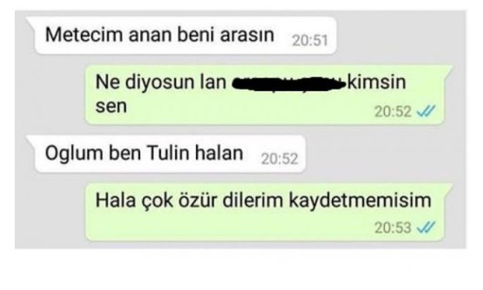 Mesajlarda hiç zor duruma düştüğün oldu mu?