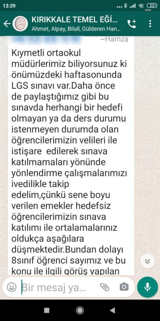Milli Eğitim müdüründen okul müdürlerine: Hedefi olmayan öğrenciler LGS’ye girmesin Siz bu konuda ne düşünüyorsunuz?
