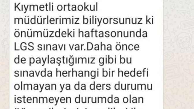 Milli Eğitim müdüründen okul müdürlerine: "Hedefi olmayan öğrenciler LGS’ye girmesin" Siz bu konuda ne düşünüyorsunuz?