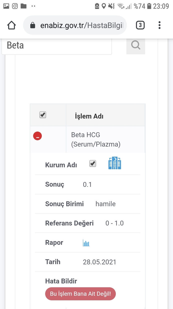 Hamile miyim deger 1.0 yaziyor ama sonuc hamile yaziyor?
