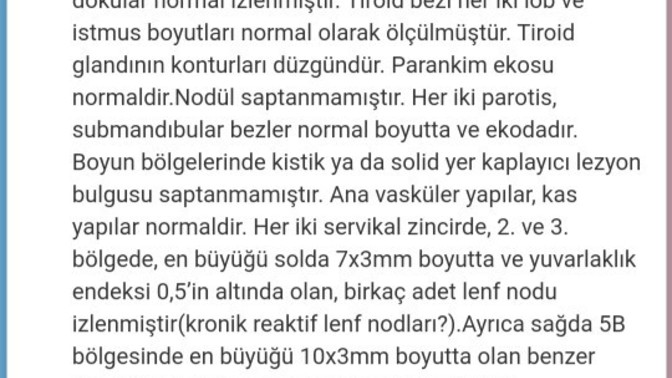 Lenf nodları sonuçtan anlayan var mı?