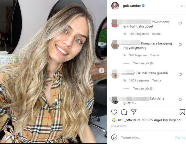 Amine Gülşe imaj değiştirdi! Hayranları beğenmedi. Sence nasıl olmuş?