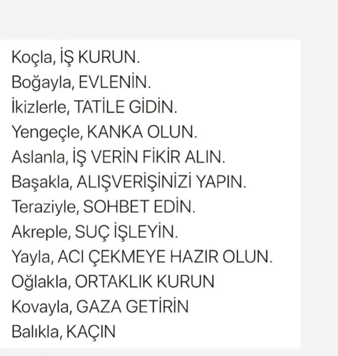 Senin burcunla ne yapmalı?