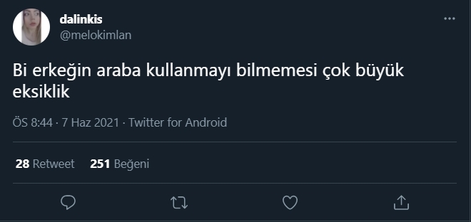 Erkeklerin araba kullanmayı bilmemesi eksiklik mi?