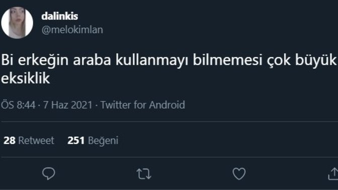 Erkeklerin araba kullanmayı bilmemesi eksiklik mi?