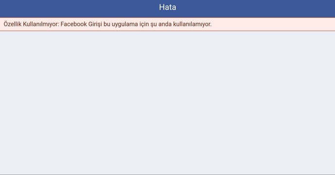 Oyuna girerken neden böyle Facebook hatası alıyorum?