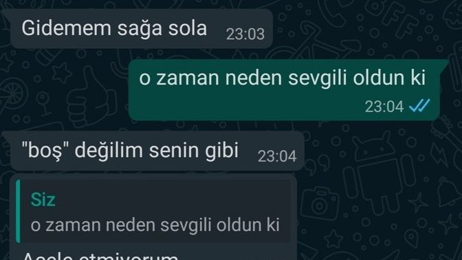 2 yıldır konuşuyoruz internetten? buluşmak istediğimde de verdiği tepki bu?