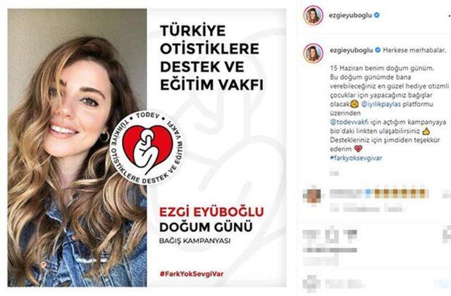 Ezgi Eyüboğlu hediye yerine bağış istedi! Bu davranışı örnek teşkil eder mi?