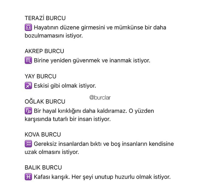 Burcunuza göre ne istiyorsunuz?