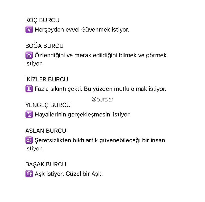 Burcunuza göre ne istiyorsunuz?