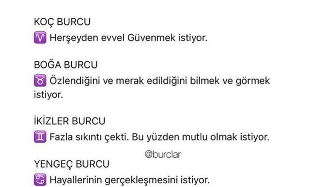 Burcunuza göre ne istiyorsunuz?