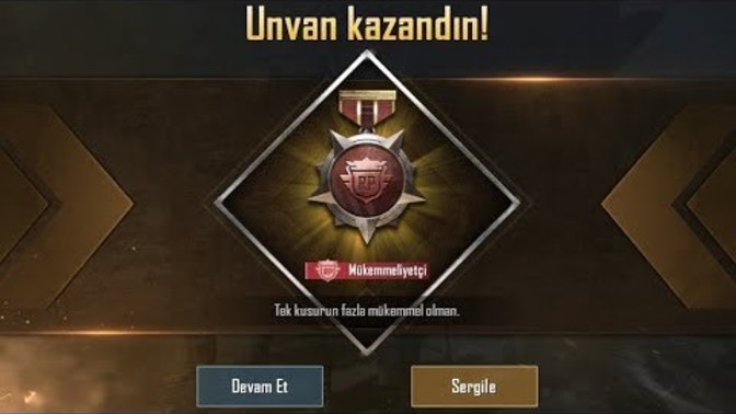 Pubg mükemmeliyetçi ünvanı nasıl alınır?