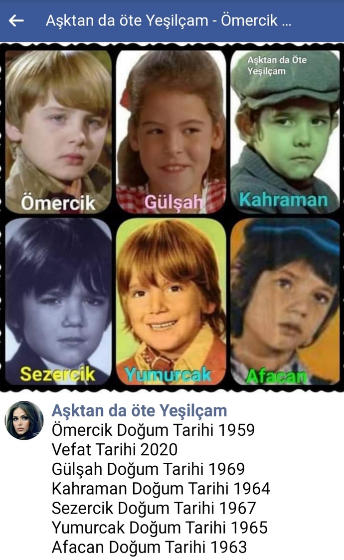 İşte gönlümüze taht kurmuş yeşilçamın bazı çocuk oyuncuları...