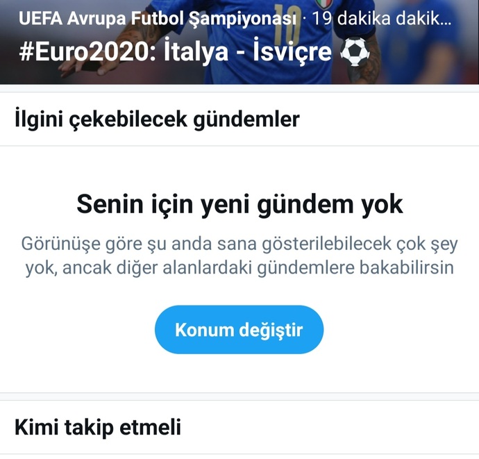 Twitterda senin için yeni gündem yok uyarısı neden var?
