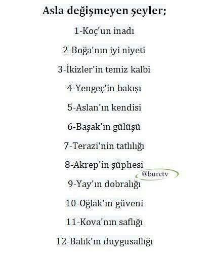 Burçlarda asla değişmeyen şeyler! Sizin burcunuz ne?