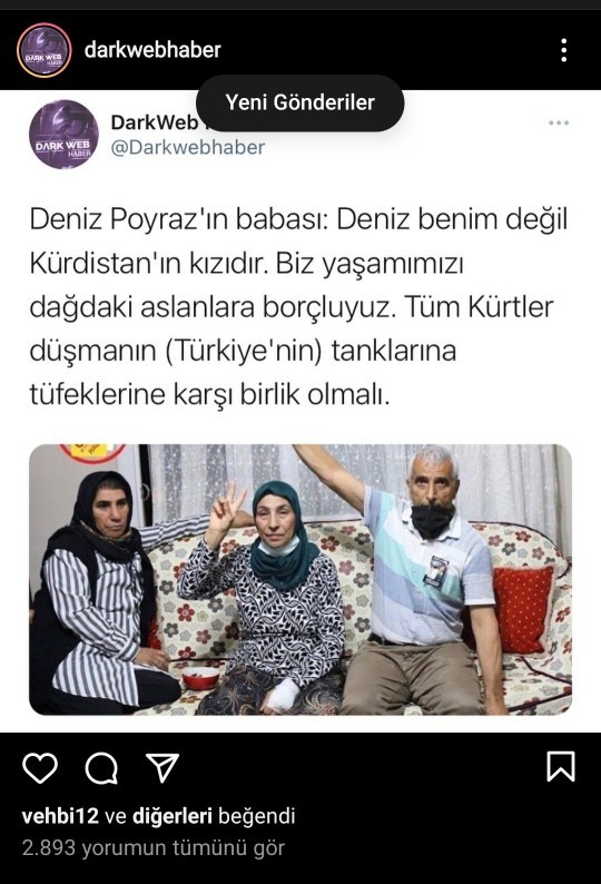 Deniz Poyrazın Babasından Açıklama:"Deniz benim değil Kürdistan'ın kızıdır Ne Düşünüyorsunuz?