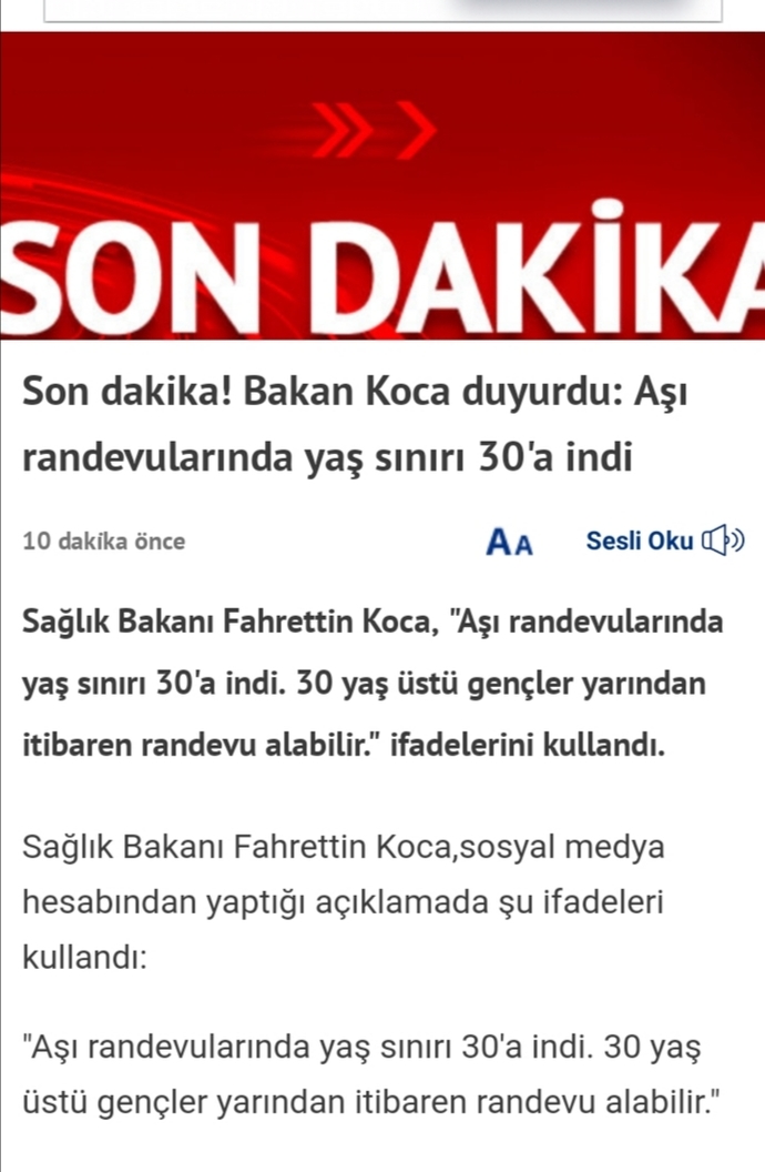 Aşı yaş sınırı 30a düştü, aşı olabilmeniz için kaç kez daha sınırın düşmesi lazım?
