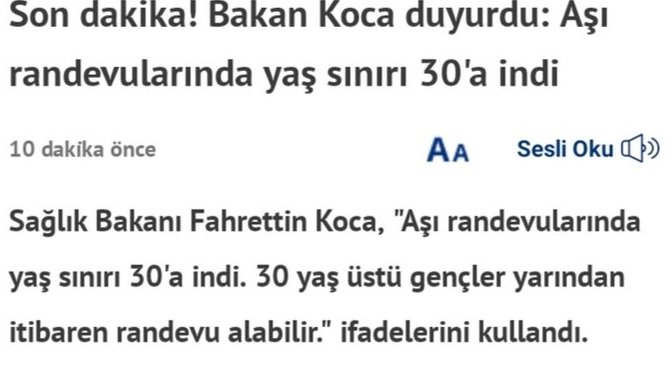 Aşı yaş sınırı 30'a düştü, aşı olabilmeniz için kaç kez daha sınırın düşmesi lazım?