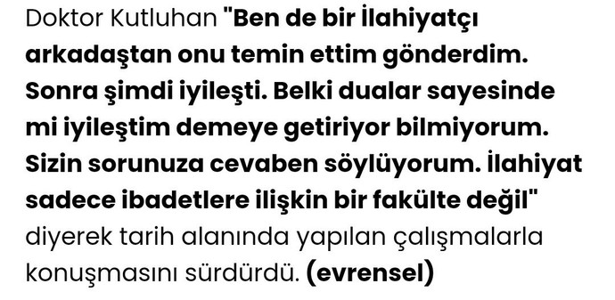 Pamukkale Üniversitesi Rektörü Kutluhan: Bir ilahiyatçı arkadaştan şifa duası aldım, korona hastası iyileşti. Ne düşünüyorsunuz?