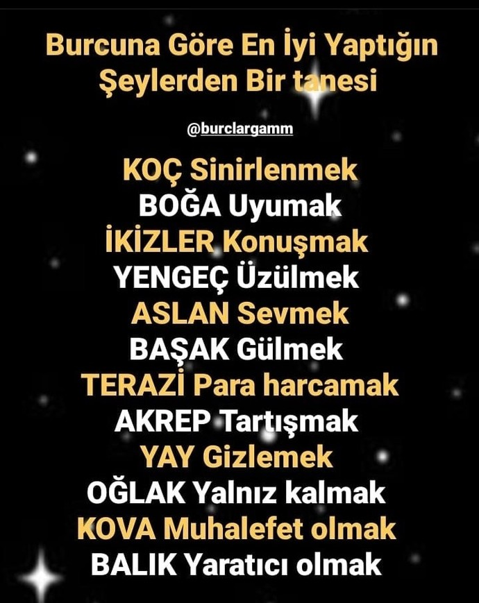 Burcunuza göre en iyi yaptığınız şeylerden biri ne?