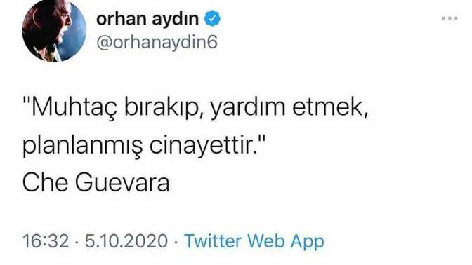 Che Guevara'nın " Muhtaç bırakıp , yardım etmek, planlanmış cinayettir " sözü hakkında ne düşünüyorsunuz?