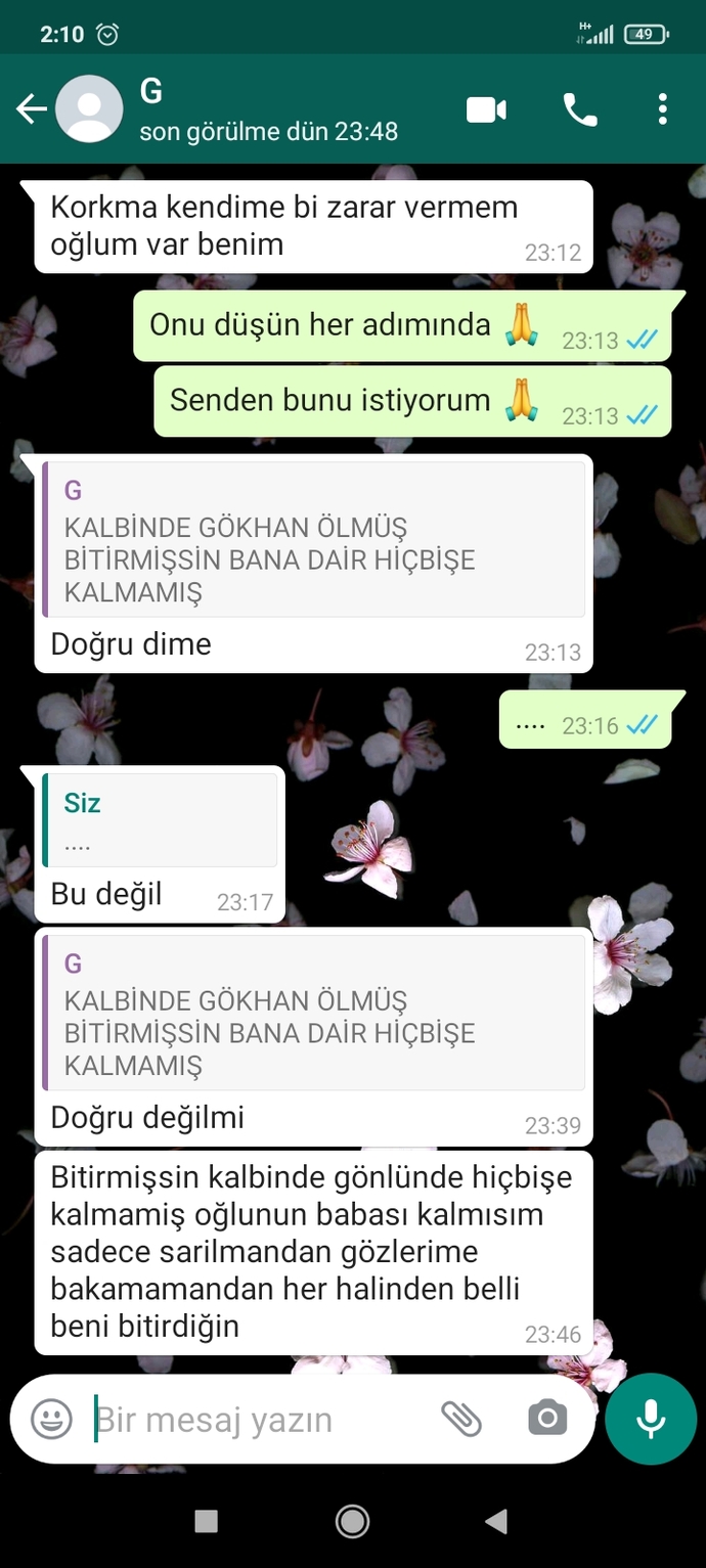 Eski eşimin hareketlerini yazdıklarını yorumlar mısınız?
