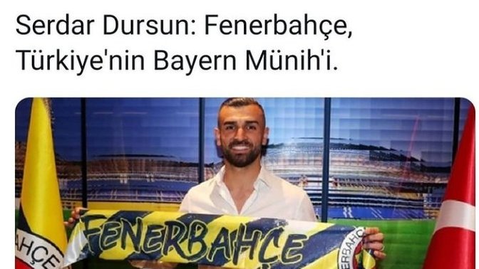 Serdar Dursun: Fenerbahçe, Türkiye'nin Bayern Münih'i dedi. Siz ne düşünüyorsunuz?