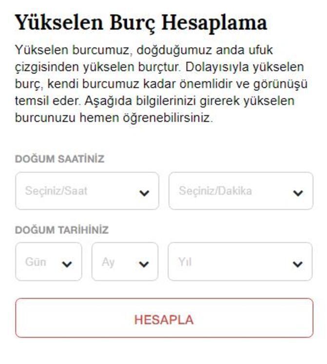 Yükselen burç nasıl öğrenilir?