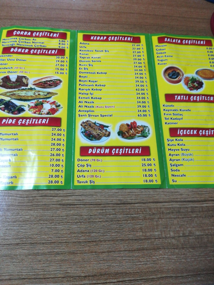 Evet arkadaşlar menü bu peki senin tercihin hangisi?