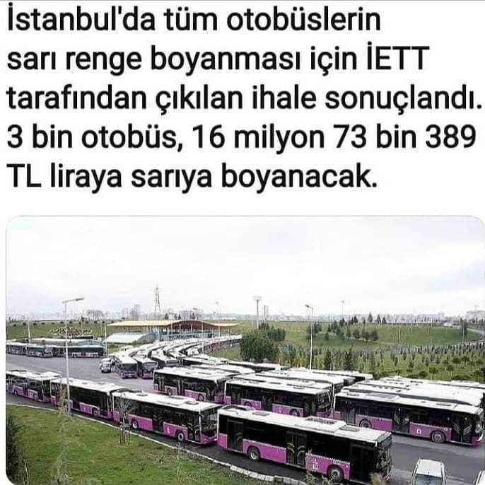 Tasaruf diye gelen IBB Imamoglunun Otobüsleri boyatma projesine ne diyorsunuz ?