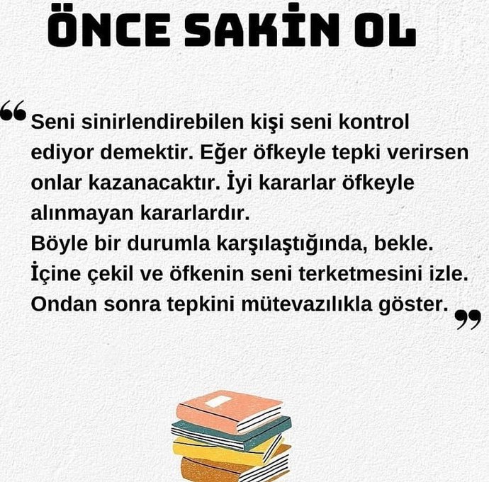 Sakin kalmalı.