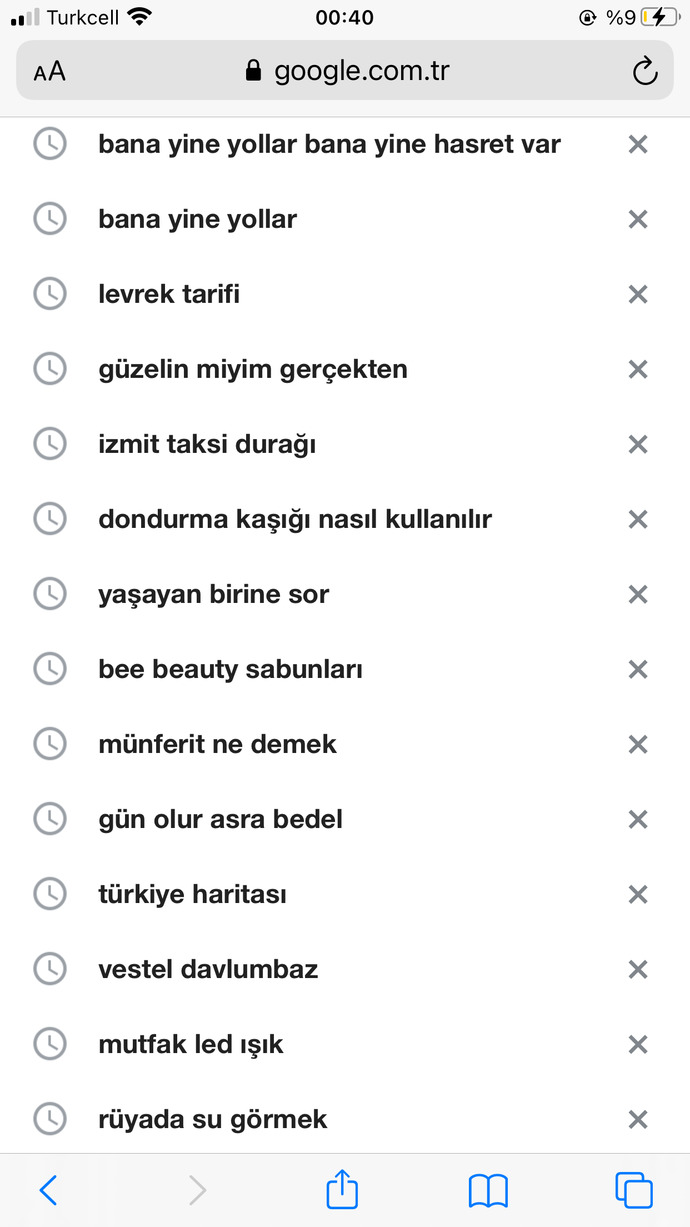 Google'da en son ne aradınız?