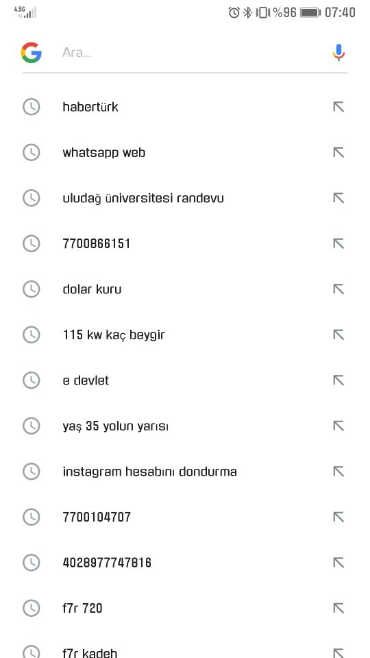 Google'da en son ne aradınız?