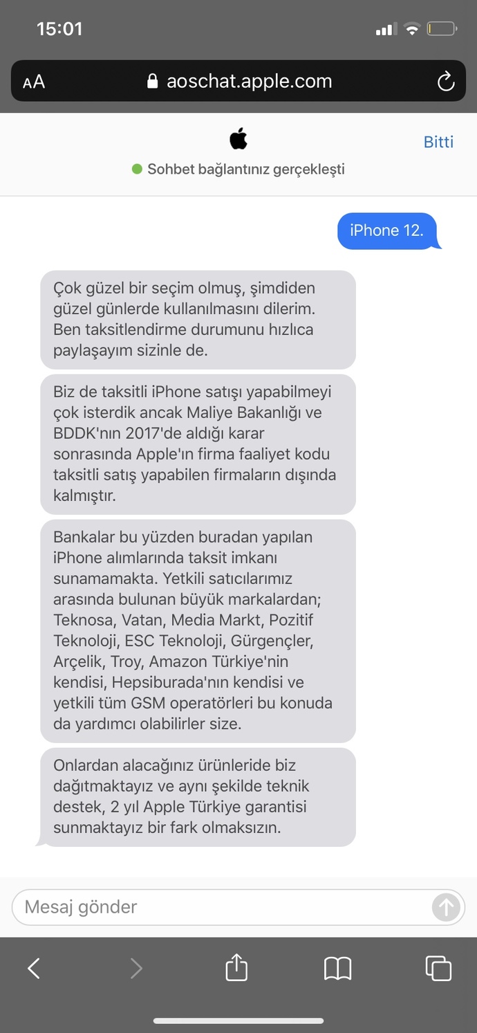 Apple'in kendi sitesinden telefon alınırsa taksit oluyor mu?
