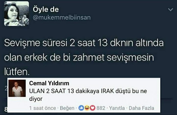Hayatında hiç seks yapmamış kadınların 2 saatten önce boşalan seks yapıyorum demesin tarzı sözlerini nasıl değerlendiriyorsunuz?