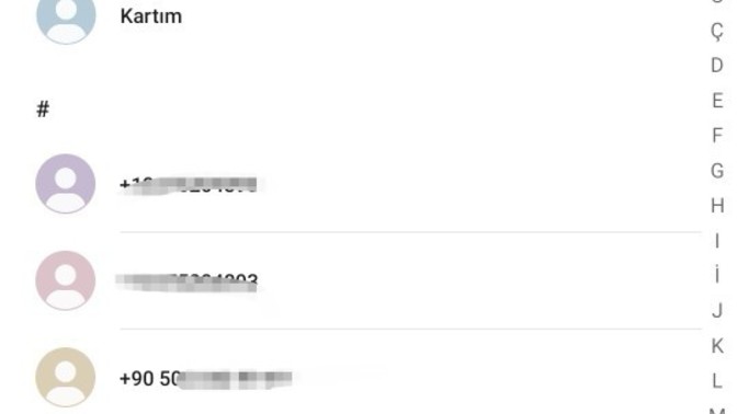 Rehberinizde kaç kişi kayıtlı?