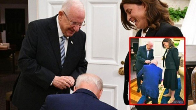 ABD Başkanı Biden, İsrailli siyasetçinin önünde diz çöktü, bunun nedeni nedir?