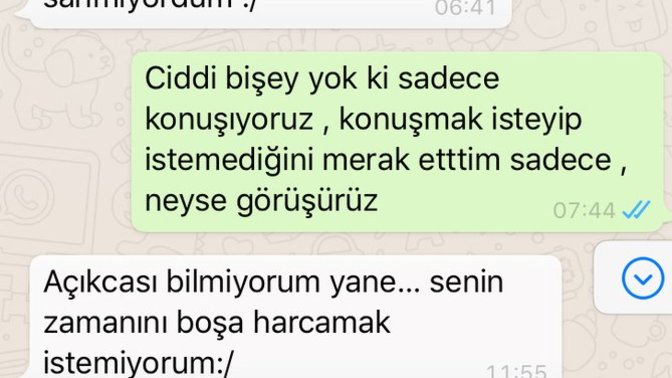 Mesaj atmayan erkek arkadaşıma istersen konuşmayı keselim dedim hemen onay verdi bu durumda hangimiz ayrılmış olduk?