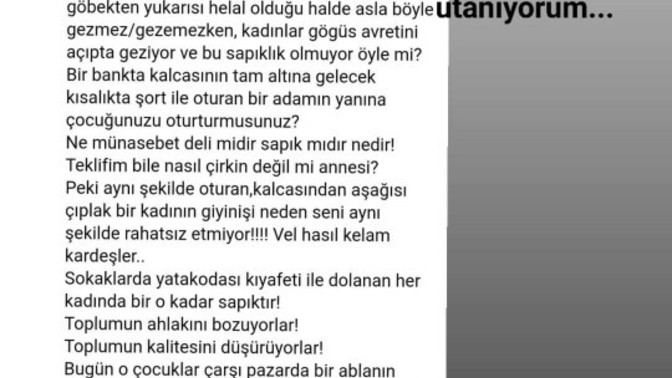 Açık giyinen kadın sapık mıdır sizce sütyen külot la dışarı da gezen?