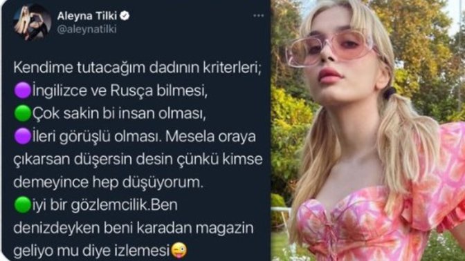 Aleyna Tilki, kendisine dadı arıyor! Ne düşünüyorsun?